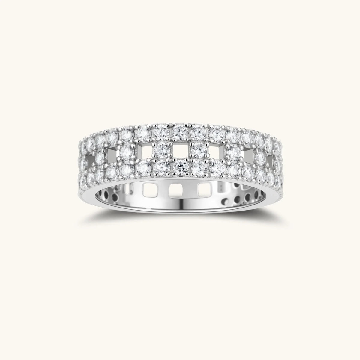 Stellar Row Moissanite Ring