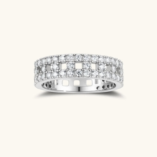 Stellar Row Moissanite Ring