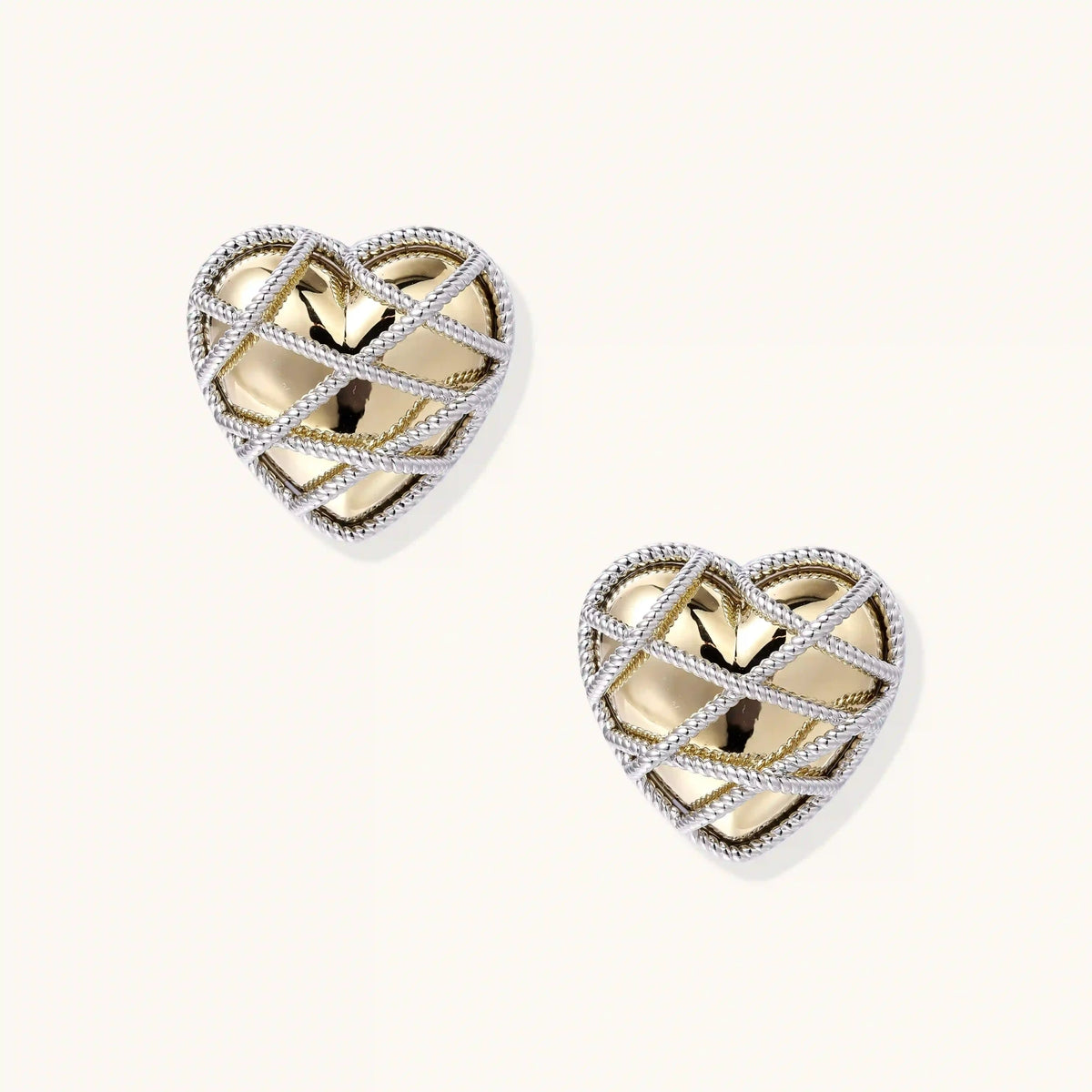 Woven Heart Stud Earrings