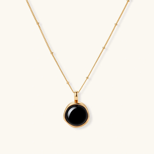 Midnight Agate Circle Necklace